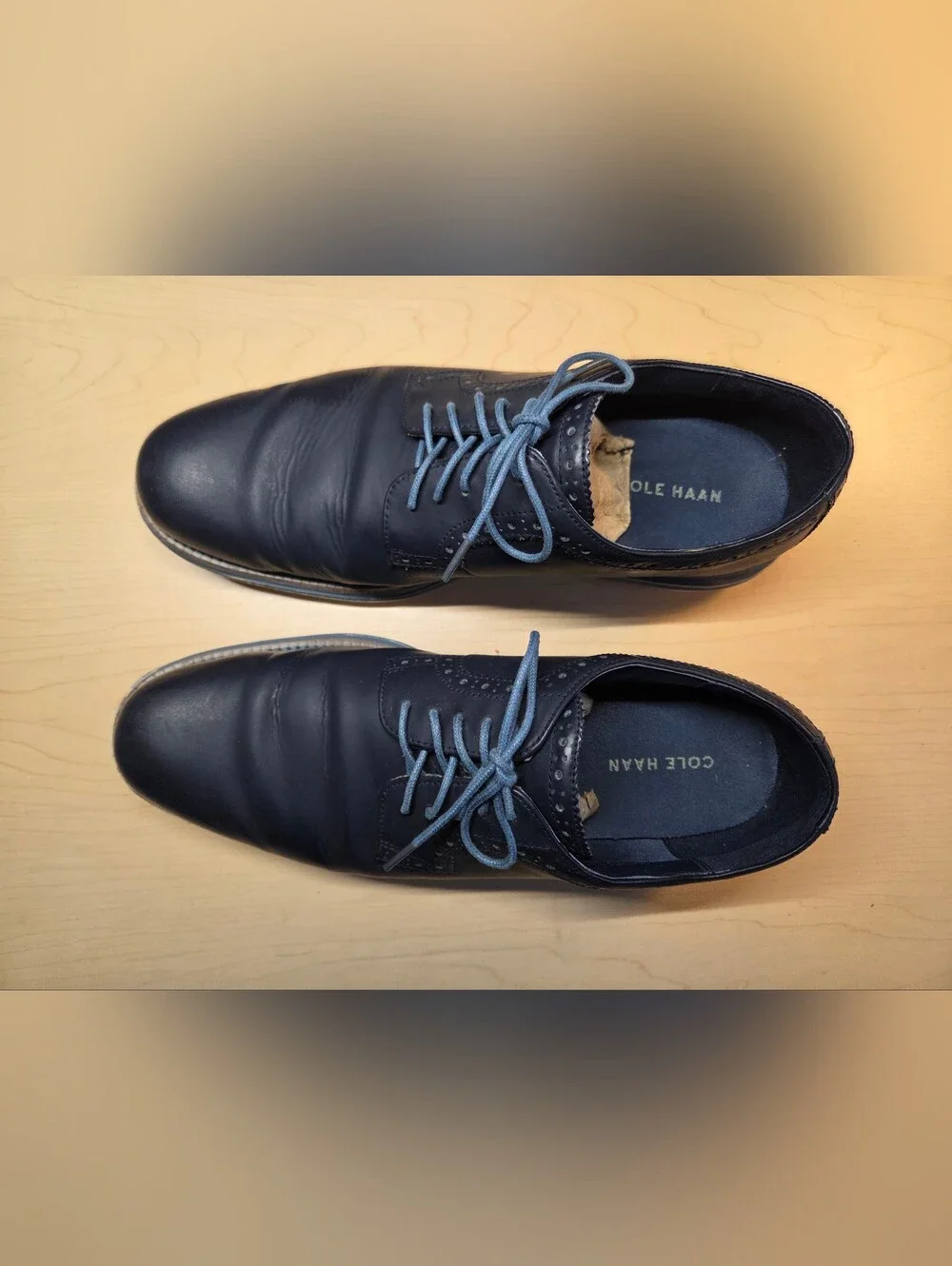 Cole Haan Men's Navy Leather Original Grand dress shoe Sz 12